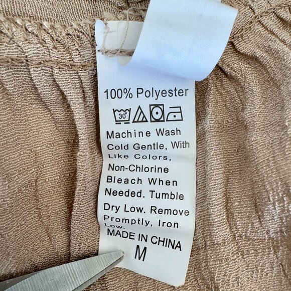 Tan Long Tie Up Swim Sarong Skirt Cover Up - Picture 5 of 7